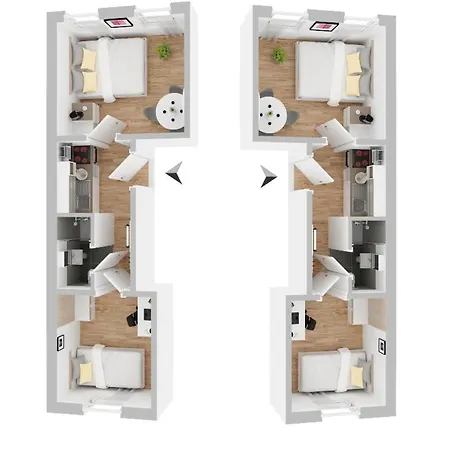 Apartment Zwei Wohnungen, Ein Erlebnis: Platz Fuer 6 In 4 Schlafzimmern Am Wismarer Hafen